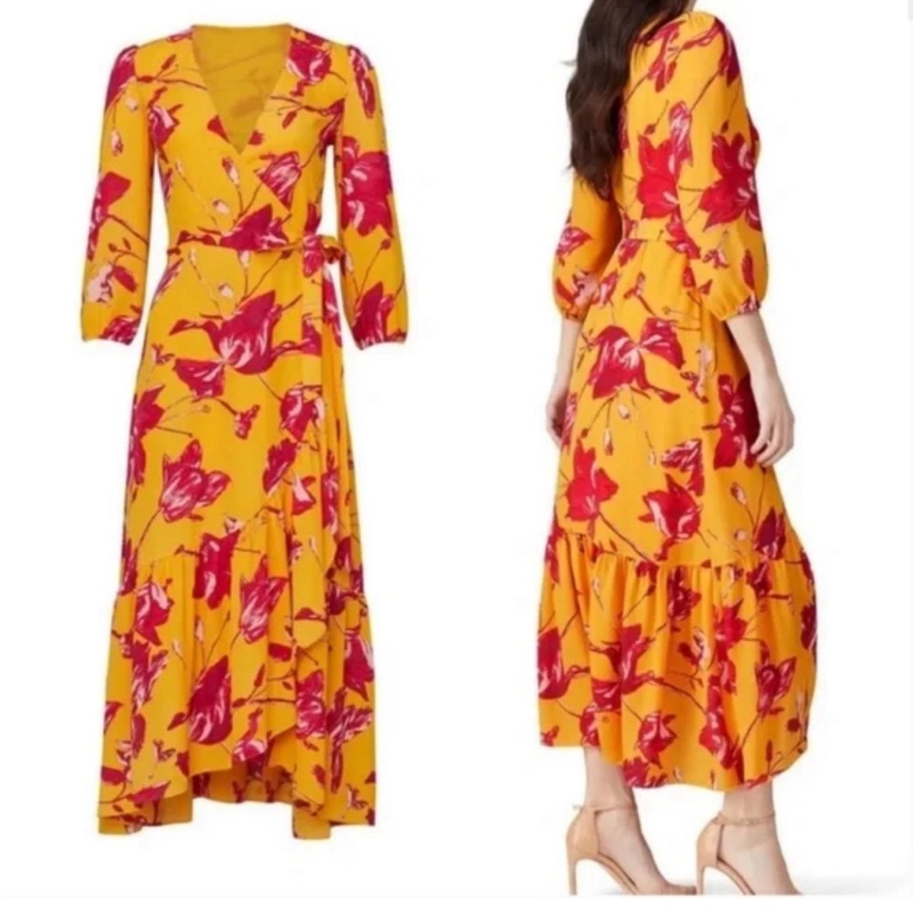 COLOR ME COURTNEY Eleanor Wrap Dress rent a runway retired Floral Maxi $295